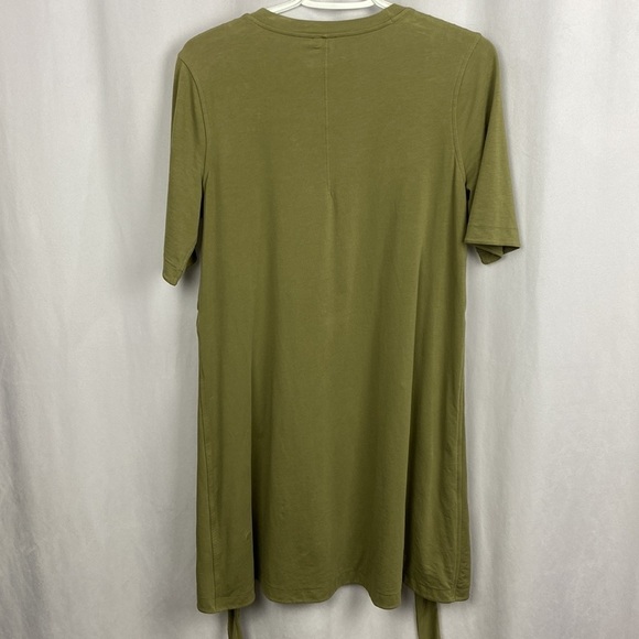 Lululemon Cotton Wrap-Front T-Shirt Dress - Bronze Green - Size 6 - Picture 9 of 11